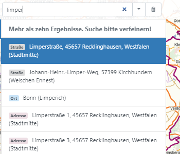 Einfärbung der Adfresse